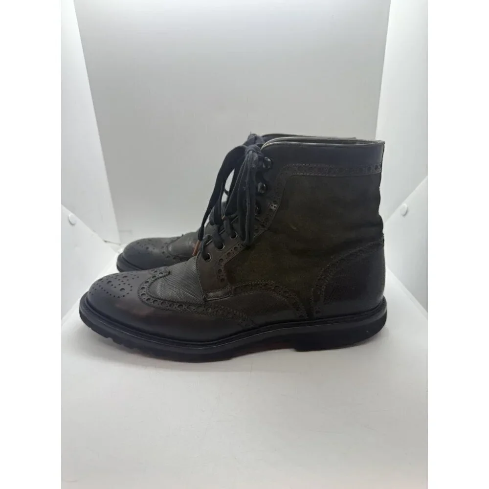 Magnanni Enzo Leather Suede Brown Grey Wingtip Men\'s Chukka Boots Sz 10 M 15213 Mercio Men main image 3